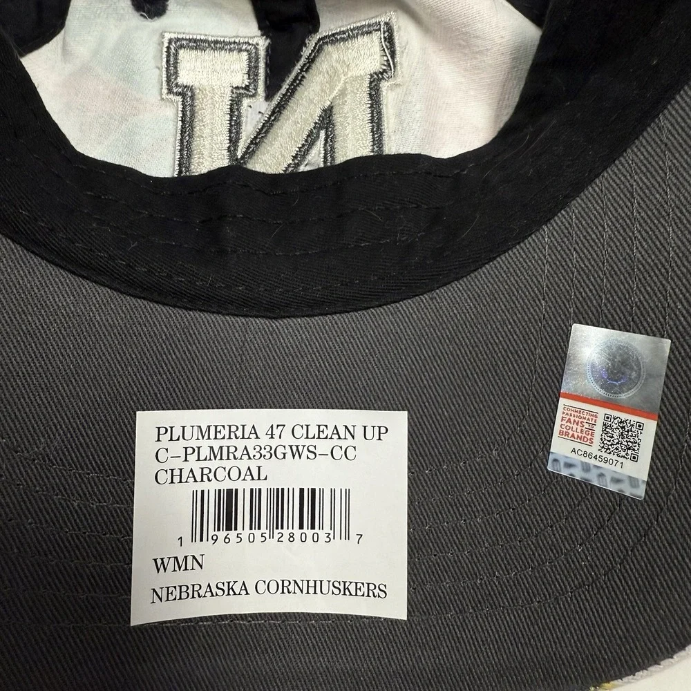 Women's '47 Charcoal Nebraska Huskers Plumeria Clean Up Adjustable Hat Hawaiian